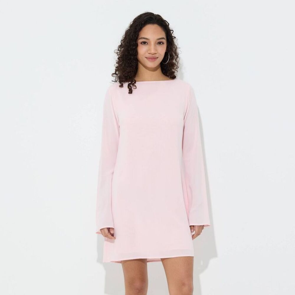 Women's Bell Long Sleeve Georgette Mini Dress - Wild Fable Pink M